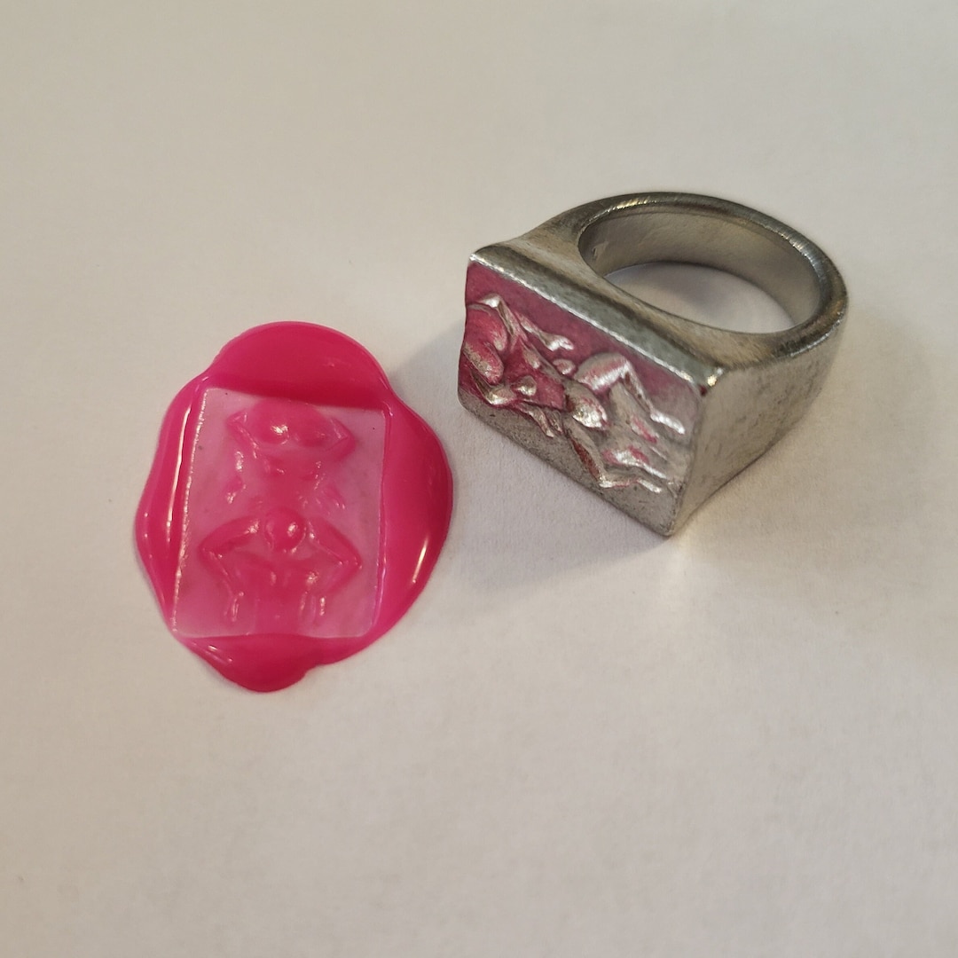 Oral Sex Chain Wax Seal Signet Ring - Etsy Japan