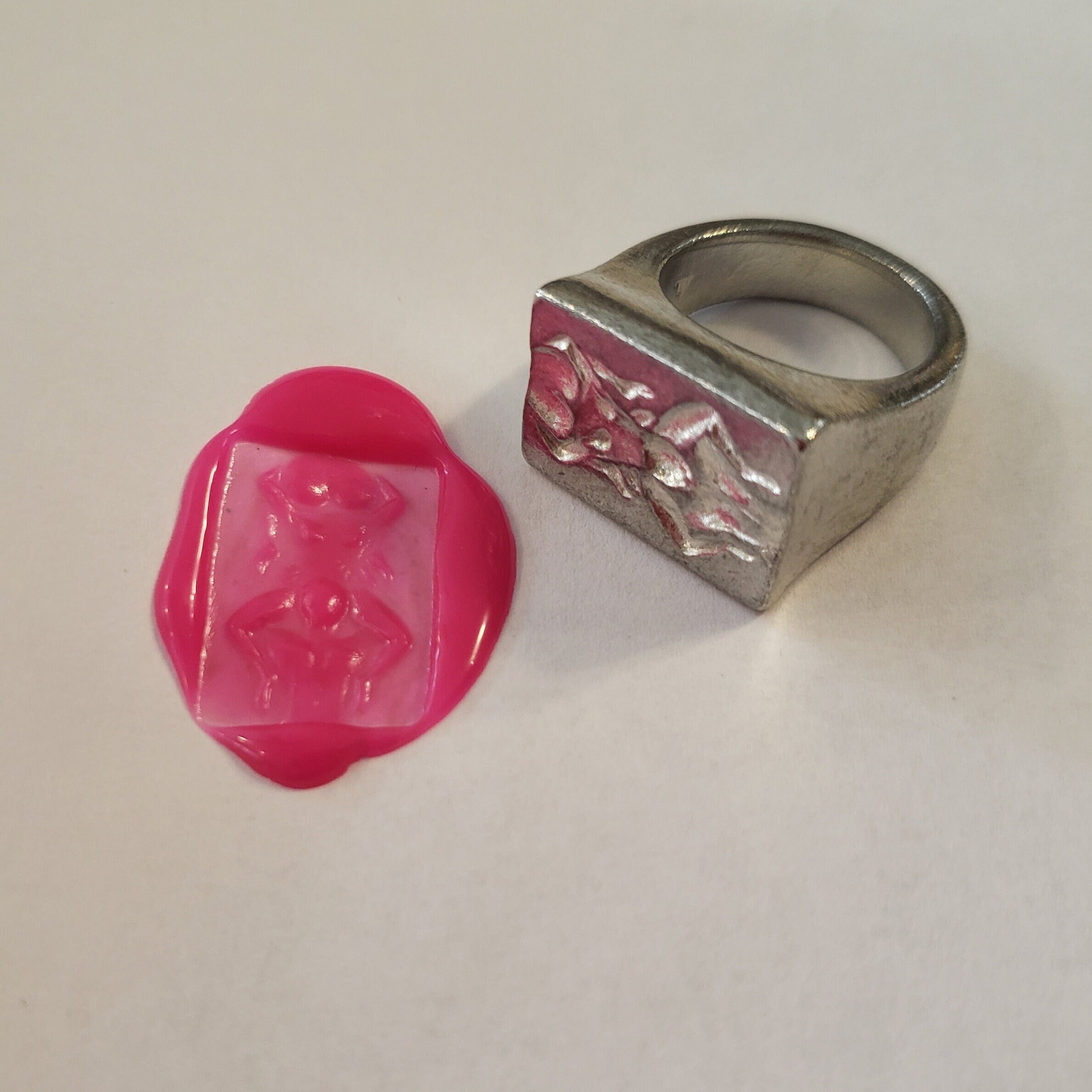 Oral Sex Chain Wax Seal Signet Ring