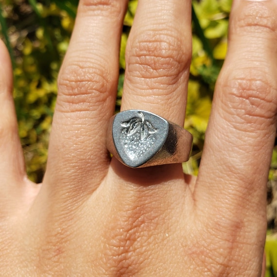 Buy Strawberry Wax Seal Signet Ring Online in India - Etsy