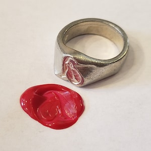 Corps lettre « a » sceau de cire de curling bague