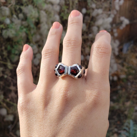 Etsy garnet shop ring