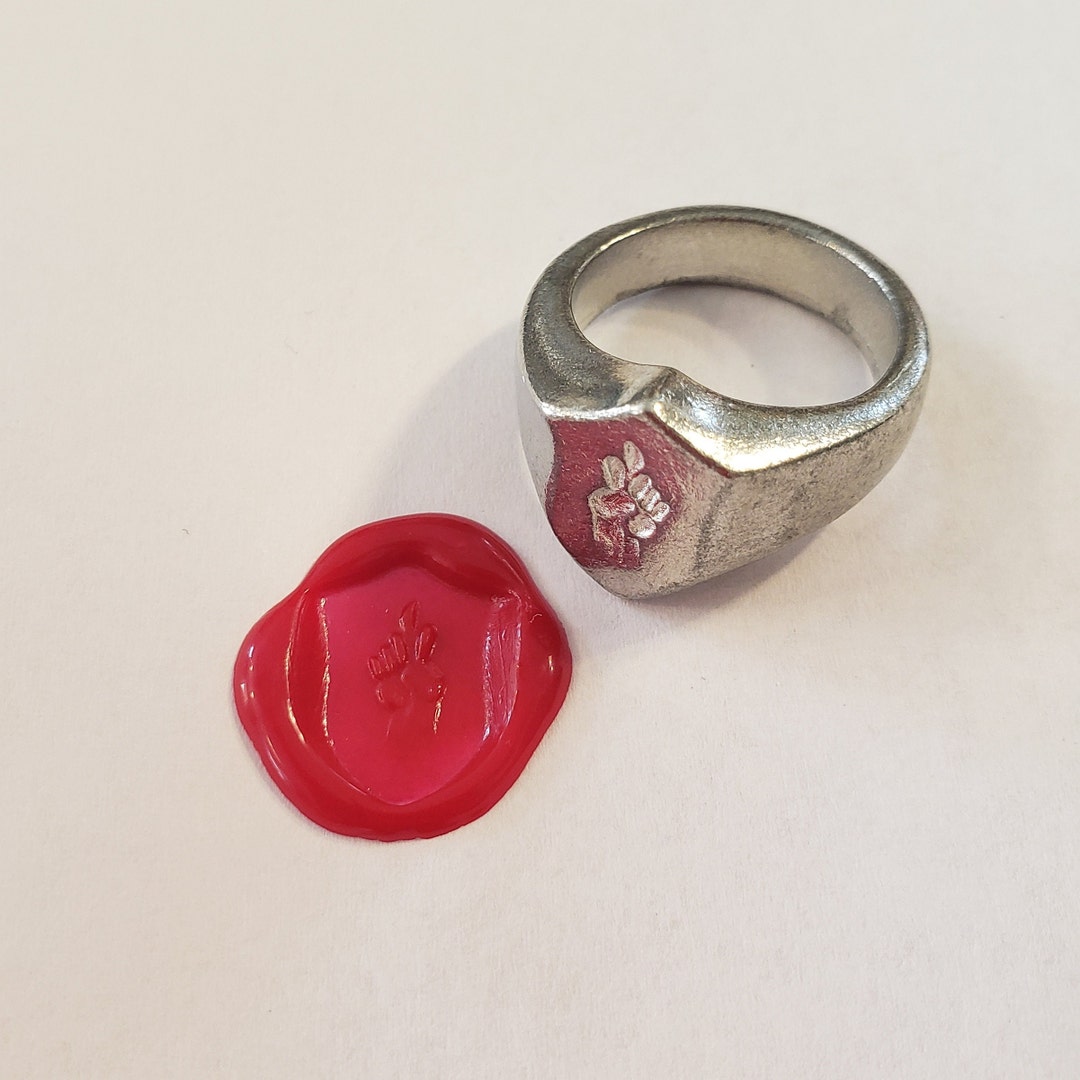 Fig Hand Wax Seal Signet Ring - Etsy