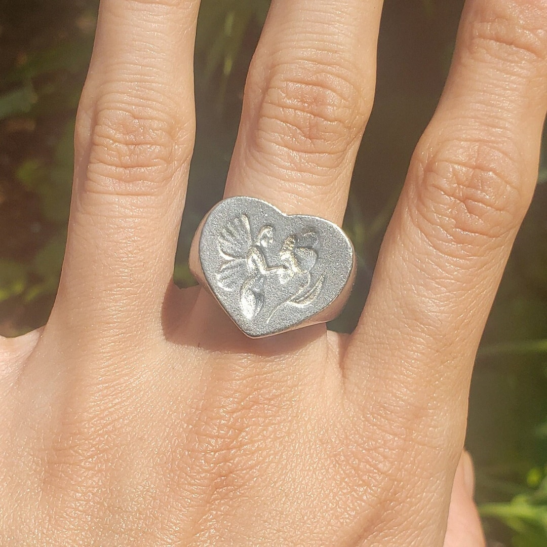 Pollinator Fairy Wax Seal Signet Ring - Etsy