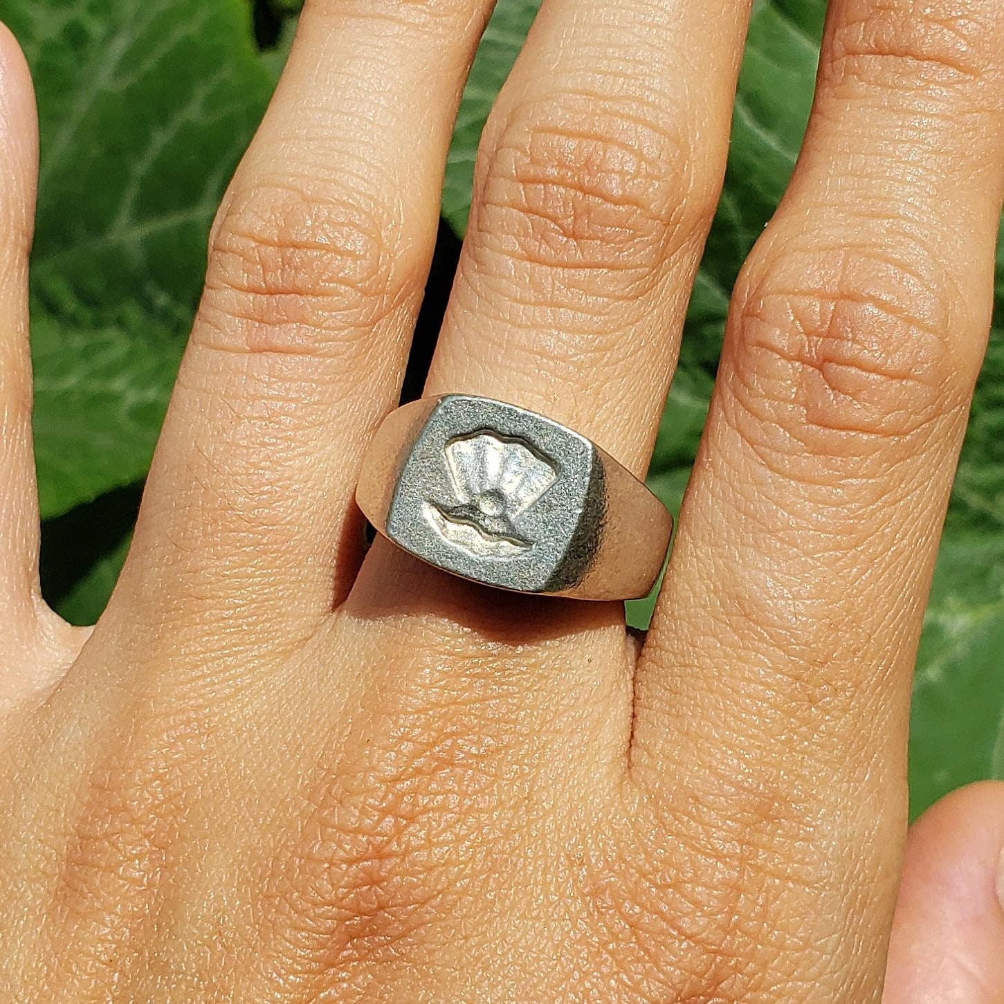 Clam Pearl Wax Seal Signet Ring - Etsy