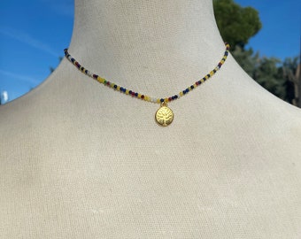 Collar de  ágatas, Collar de cuentas delicadas, regalo personalizable, regalo para el día de la madre, regalos únicos para ella,