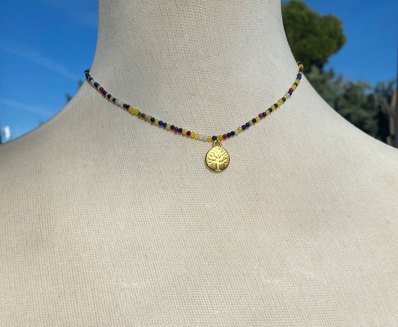 Collar de ágatas, Collar de cuentas delicadas, regalo personalizable, regalo para el día de la madre, regalos únicos para ella, imagen 1