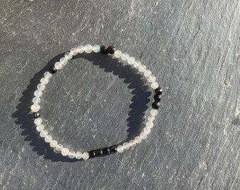 labradorit und Onyx Armband, therapeutisch. Geschenk für Mann, Geschenk für Paare,