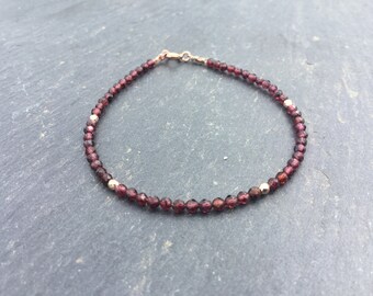 Pulsera de cuentas granate,2mm,