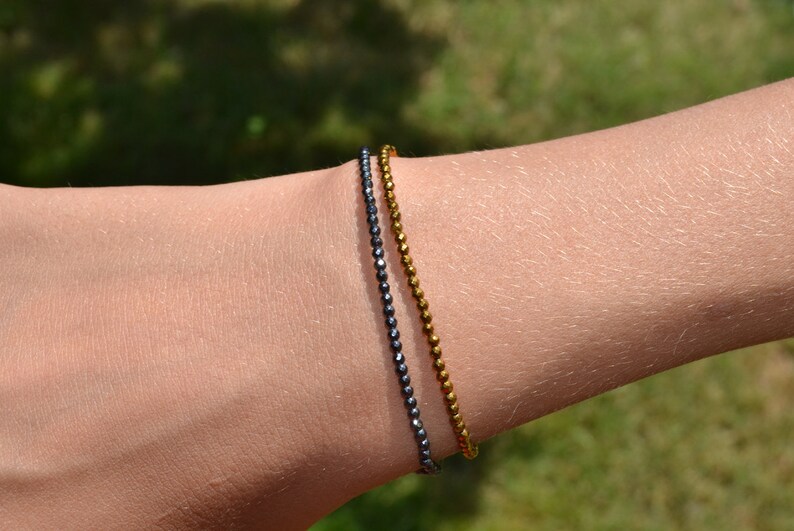 gold silver Hematite bracelet silver bracelet black capricorn bracelet,versatile bracelet,gold hematite,silver hematite,black hematite.