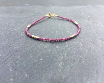 Ruby Bracelet / Silver Bracelet / Chakra Bracelet / Friendship Bracelet / Anniversary Gift / Scorpion Bracelet / Stackable Bracelet,