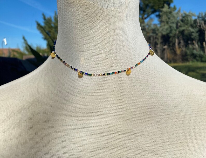 Collar de circonitas, Collar de cuentas delicadas, regalo personalizable, regalo para el día de la madre, regalos únicos para ella, imagen 2