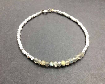 Silver bracelet Labradorite.