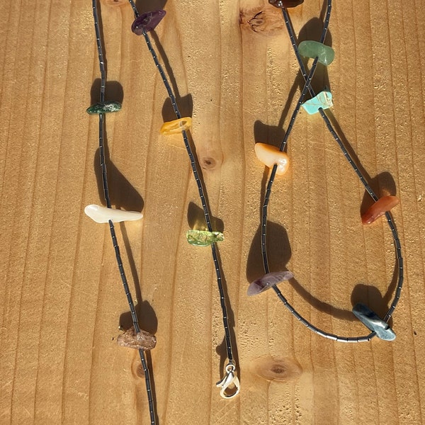 Chaîne de lunettes de soleil / Porte-lunettes de soleil avec pierres naturelles colorées / Sangle de lunettes / accroche masque