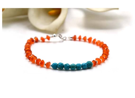 Carneola and Turquoise Bracelet
