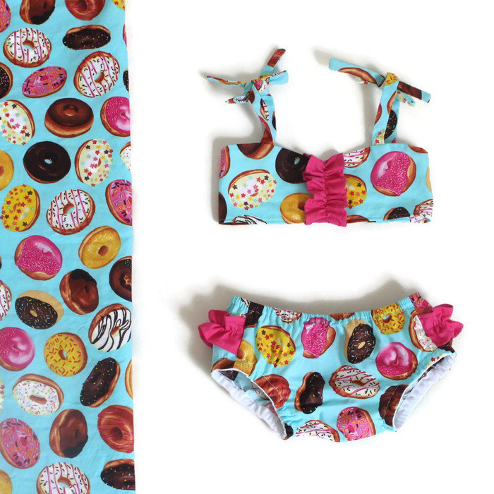 Baby Girl Swimsuit Donuts Baby Bathing Suit Toddler Etsy