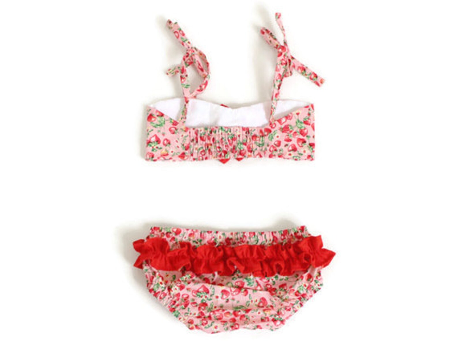 Little girls strawberry swimsuit baby girl ruffle bikini Etsy