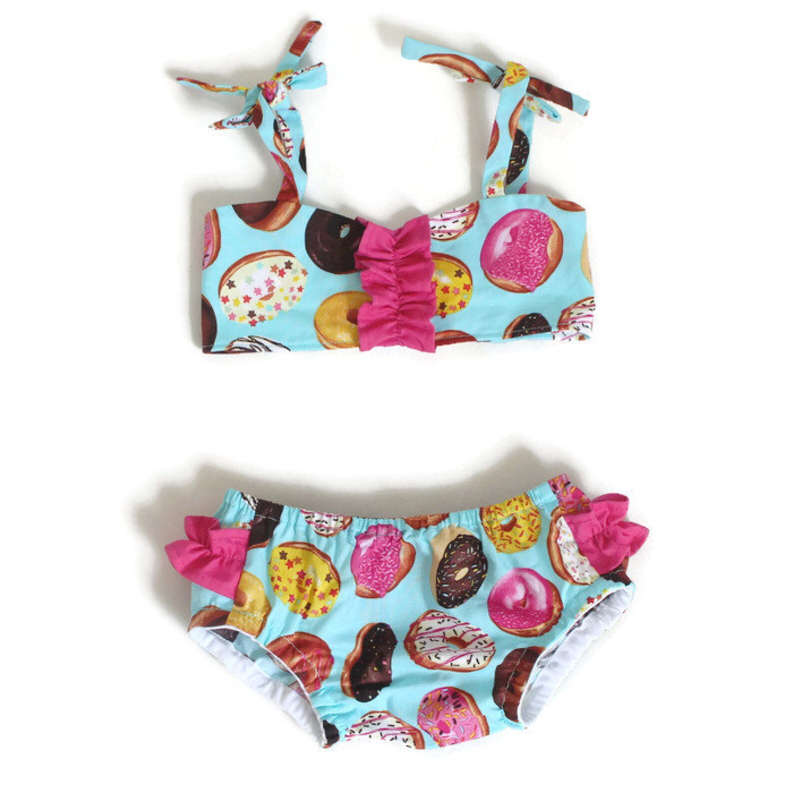 Baby Girl Swimsuit Donuts Baby Bathing Suit Toddler Etsy