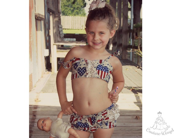 little girl american flag swimsuit