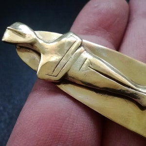 Cortador de papel ídolo cicládico / Cuchillo de sobre de estatua de diosa / Cuchillo de papel de latón ídolo femenino / Abrecartas símbolo de la antigua Grecia