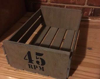 Stained 45 Crate (with Customizable Lettering)