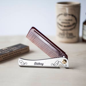 Personalised Man Comb. Gift for men. Folding Comb and bottle opener. Pocket Comb. Men's Gift image 5