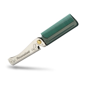 Personalised Man Comb. Gift for men. Folding Comb and bottle opener. Pocket Comb. Men's Gift image 1