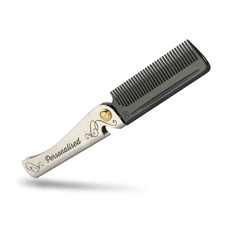 Personalised Man Comb. Gift for men. Folding Comb and bottle opener. Pocket Comb. Men's Gift image 2