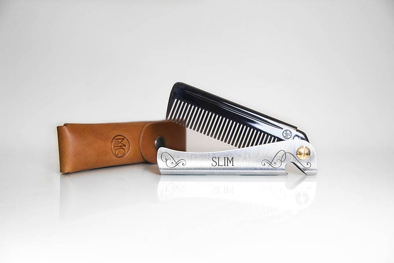 Personalised Man Comb With Leather Case. Men's Gift. Etsy UK