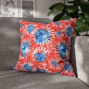Vibrant Tie-Dye Pillowcase, Decorative Cushion Cover for Boho Home Decor, Fun Gift for Birthdays, Summer Parties, 4th of July