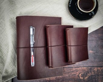 Smooth Americano Traveller's Notebooks 3.6mm Tuscan Oiled Veg Tan from Conceria Walpier