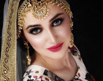 Mathapatti headpiece Indian Jewelry sabyasachi tikka Pakistani designer bridal jewellery Jewels Kundan pearls plated Hyderabadi jhumar