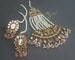 Indian Jewelry mirror Kundan set wedding Jewelry earrings tika Pakistani designer bridal Jewels gold plated sabyasachi chandbalis pearls 