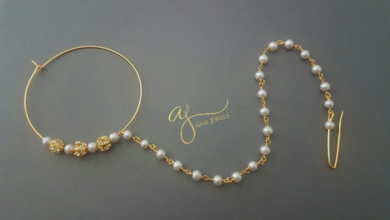 Gold nath chain design deals