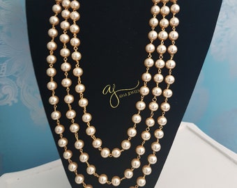 Indian Jewelry, groom necklace, Rani haar, pearl mala, unisex, sabyasachi men,  groom jewellery, haar, pakistani jewellery, Adaa Jewels