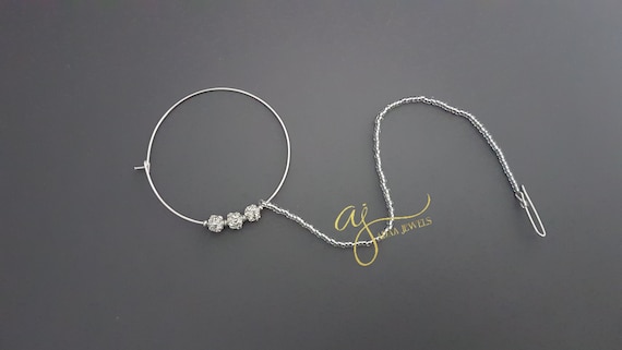 Nath Nose Ring Nathni Nose Chain Silver Plated Indian Jewelry