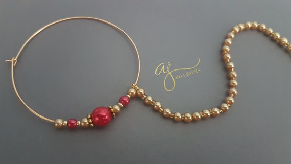Indian nosering nath bridal Jewelry sabyasachi nathni nose pins studs Kundan jewellery Pakistani red gold plated customised designer hoops