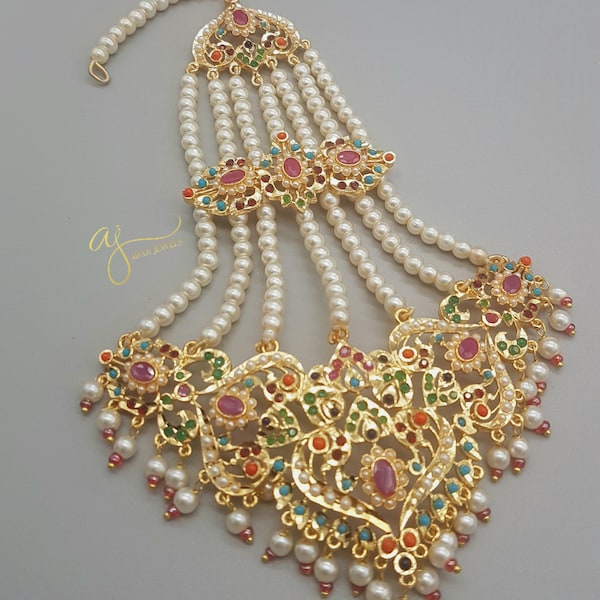 Hyderabadi jewelry, Hyderabadi jewellery, Hyderabadi choker, Hyderabadi tikka, Hyderabadi earrings, jadau jewelry, Hyderabadi pearls, Adaa