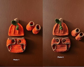 Baby Pumpkin Outfit, Newborn Photo Outfit, Pumpkin Hat, Preemie Halloween Costume