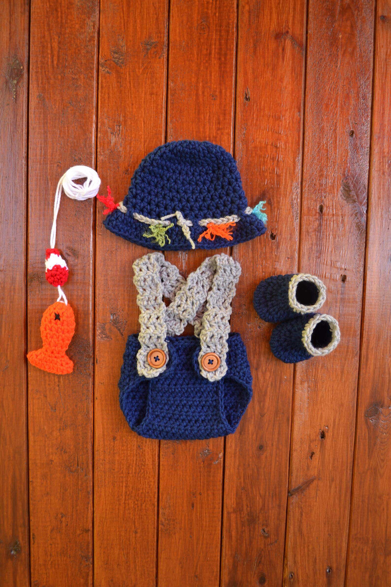 Newborn Fishing Outfit Baby Fishing Outfit Crochet Fishing Etsy
