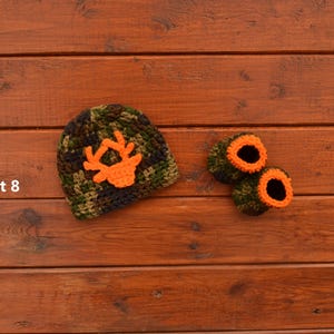 Newborn Camo Beanie, Baby Hunting Hat, Infant Hunter, Preemie Photography image 4