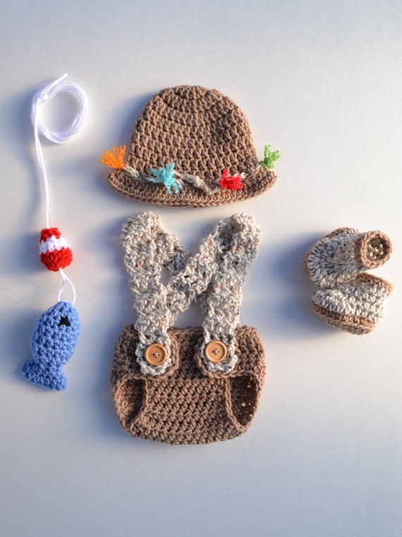 crochet baby fishing hat