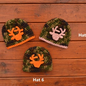 Newborn Camo Beanie, Baby Hunting Hat, Infant Hunter, Preemie Photography image 2