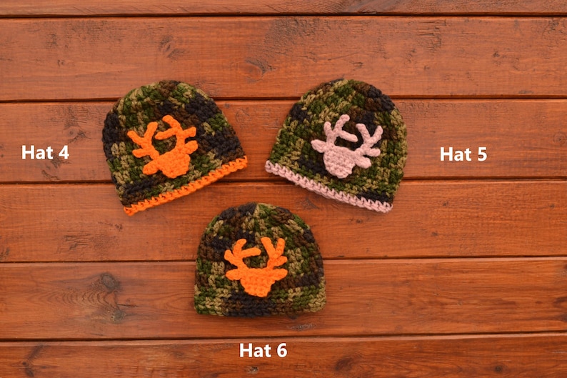 Newborn Camo Beanie, Baby Hunting Hat, Infant Hunter, Preemie Photography image 2