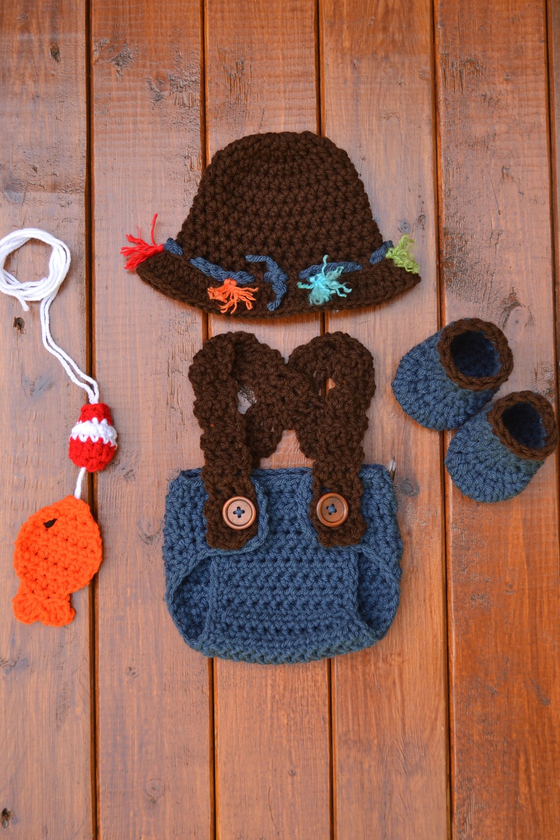 Newborn Fishing Outfit Baby Fishing Outfit Crochet Fishing Etsy