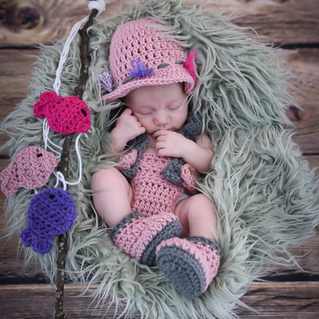 Baby Fishing Outfit Girl Newborn Girl Fishing Outfit Baby Girl Fishing