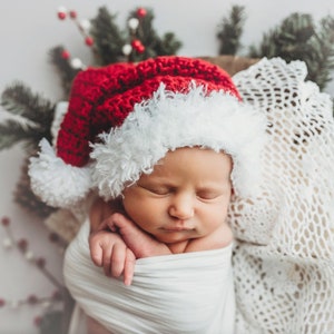 Newborn Santa Hat Baby Christmas Hat Baby Santa Hat Christmas Baby Hat Crochet Santa Hat Baby Santa Claus Hat Baby Photo Prop