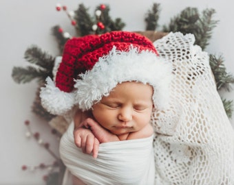 Newborn & Preemie Santa Hat | Baby’s First Christmas Photo Prop