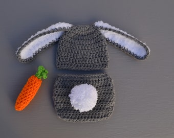 Newborn Boy Bunny Outfit Infant Bunny Outfit Baby Bunny Costume Baby Bunny Outfit Crochet Bunny Outfit Baby Photo Props Newborn Photo Outfit