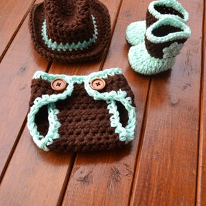 Crochet Newborn Baby Cowboy Outfit Set Baby Cowboy Outfit Crochet Cowboy Boots and Hat Baby Photo Props Cowboy Baby Shower Gift Baby Boy