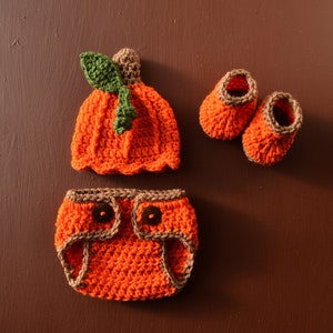 Baby Pumpkin Outfit Newborn Crochet Pumpkin Outfit Baby Pumpkin Costume Baby Girl Halloween Costume Newborn Boy Photo Outfit Girl Photo Prop